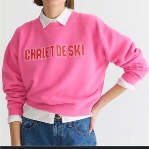 J Crew Heritage Chalet De Ski pink sweatshirt medium m apre